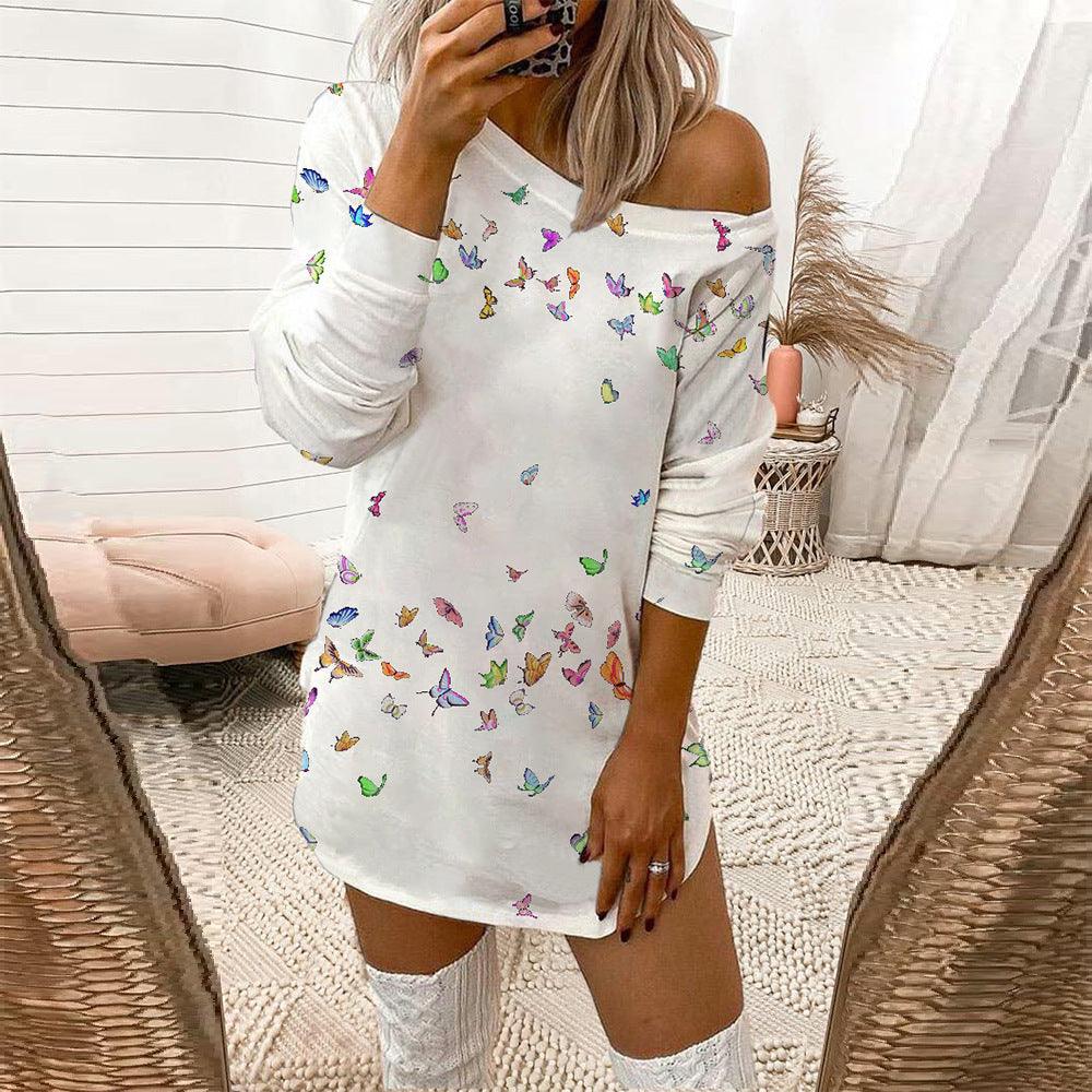 Se Xy Dress With Fashion Print And Long-sleeved Shirt - MRSLM