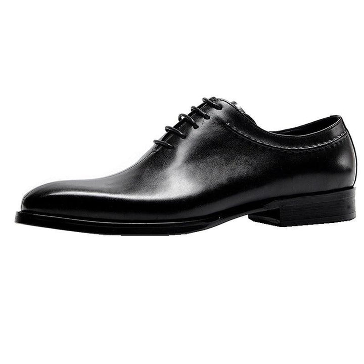 British Pointed Toe Lace-Up Men's Leather Shoes - MRSLM