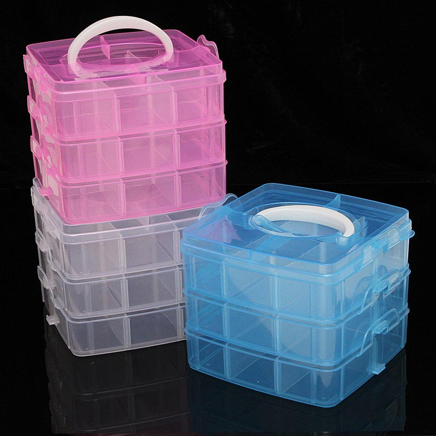 Clear Storage Box Case Plastic Container Organizer for Jewelry Bead - MRSLM
