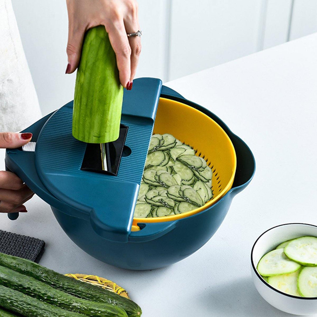 Rotate Vegetable Cutter Peeler Vegetable Slicer With Drain Basket For Kitchen - MRSLM