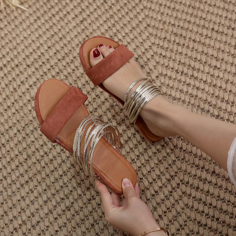 One-line Korean Fashion And Comfortable Sandals And Slippers - MRSLM