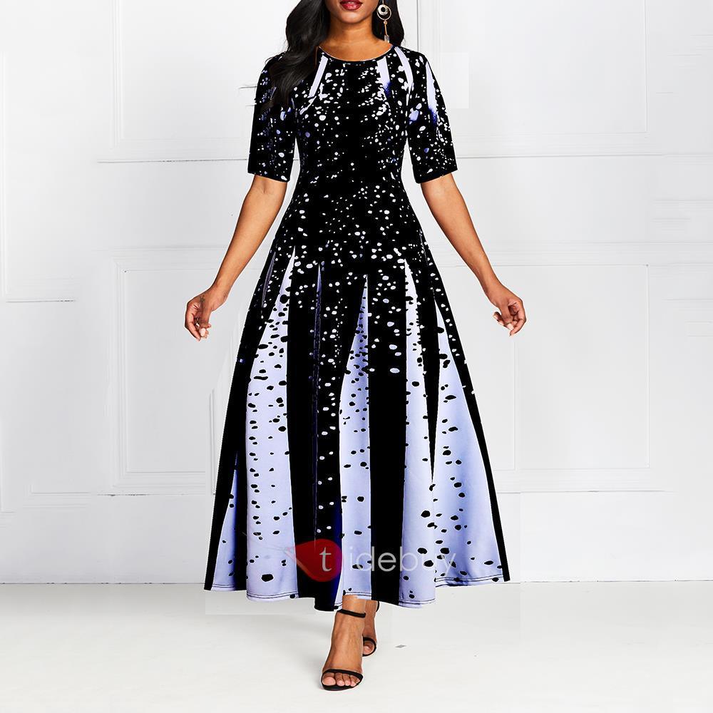 European and American digital print dress - MRSLM