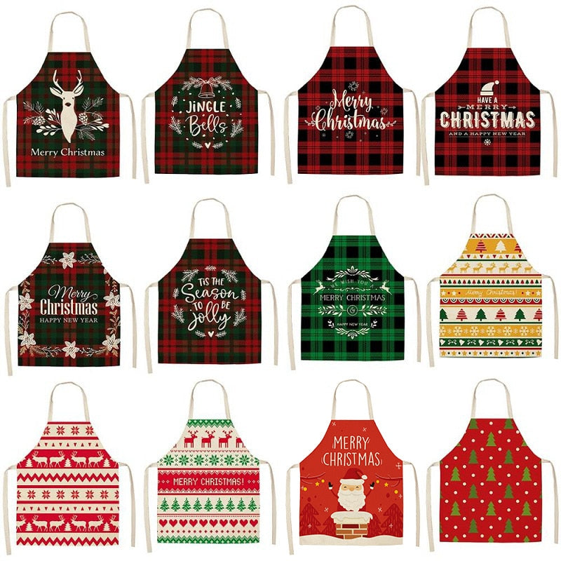 Christmas Themed Linen Apron