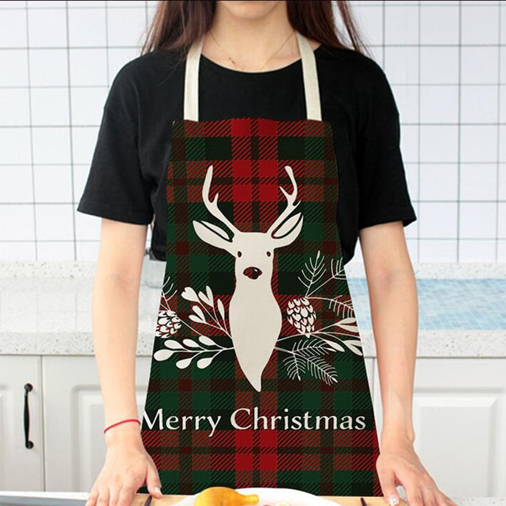 Christmas Themed Linen Apron