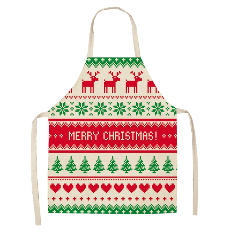 Christmas Themed Linen Apron