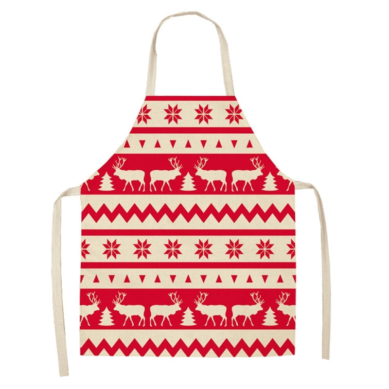 Christmas Themed Linen Apron