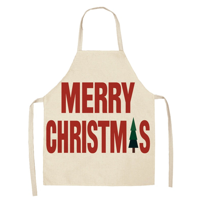 Christmas Themed Linen Apron