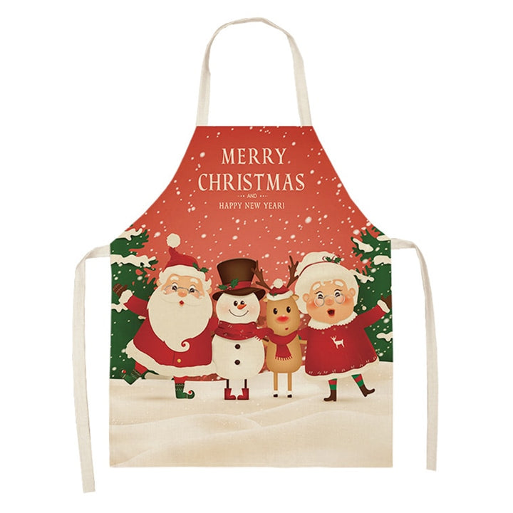 Christmas Themed Linen Apron