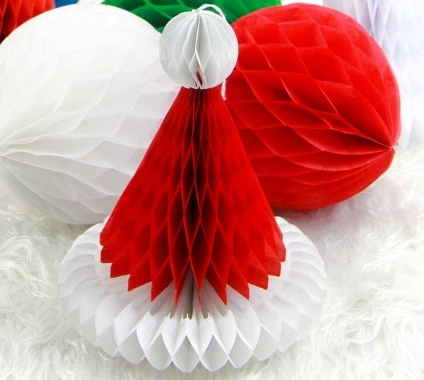 Folding Paper Christmas Hat Decorations Set