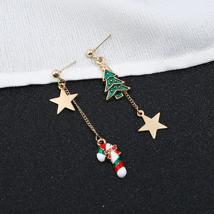 Women's Asymmetric Christmas Earrings