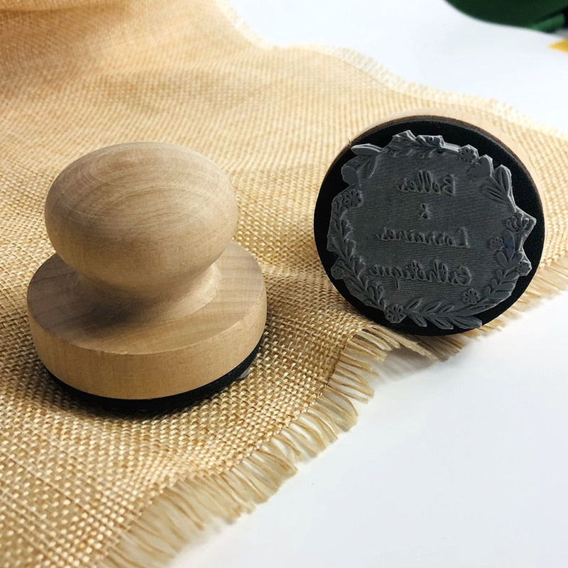 Personalized Wood Wedding Stamp for Invitations