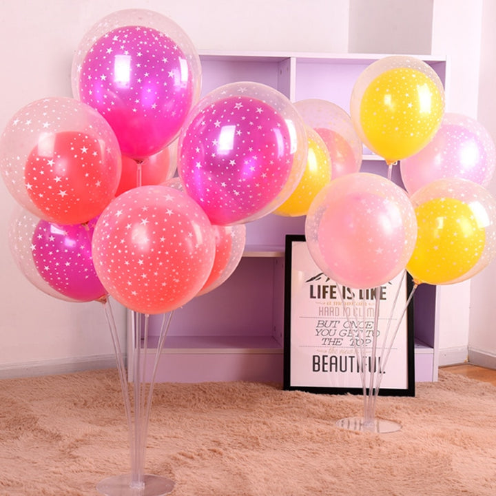 Transparent Star Printed Latex Balloon Set 10 Pcs