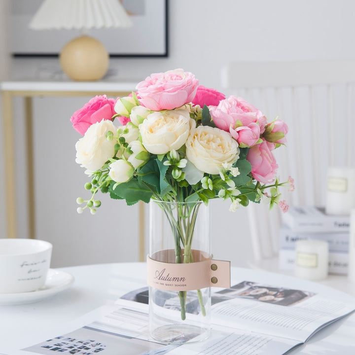 Colorful Artificial Peony Flowers Branch