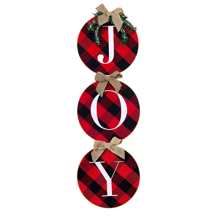 Christmas Joy Plaid Wreaths Set