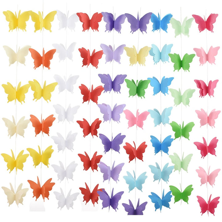 Colorful 3D Butterfly Paper Garland