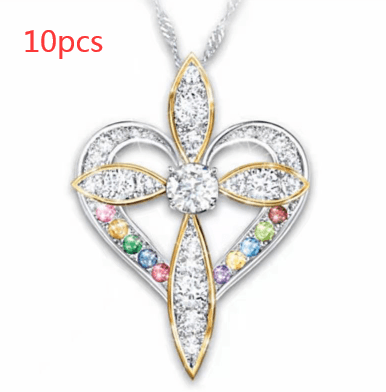 Fashion Love Heart Shaped Cross Pendant - MRSLM