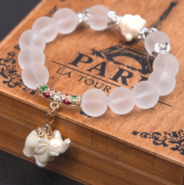 Crystal Elephant Charm Bracelet bead Cultural Bracelet Jewelry - MRSLM