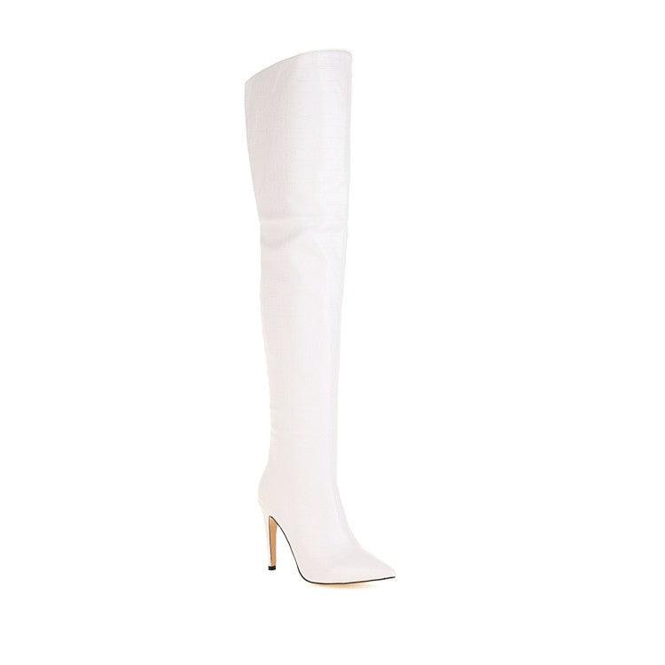 Pointed back zip high-top over-the-knee boots - MRSLM