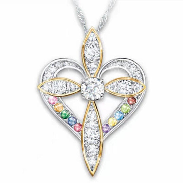 Fashion Love Heart Shaped Cross Pendant - MRSLM