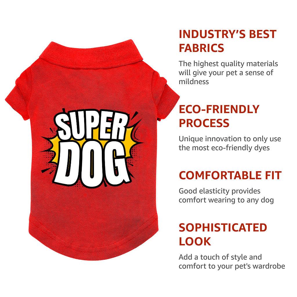 Super Dog Polo Shirt - Colorful Dog T-Shirt - Graphic Dog Clothing - MRSLM