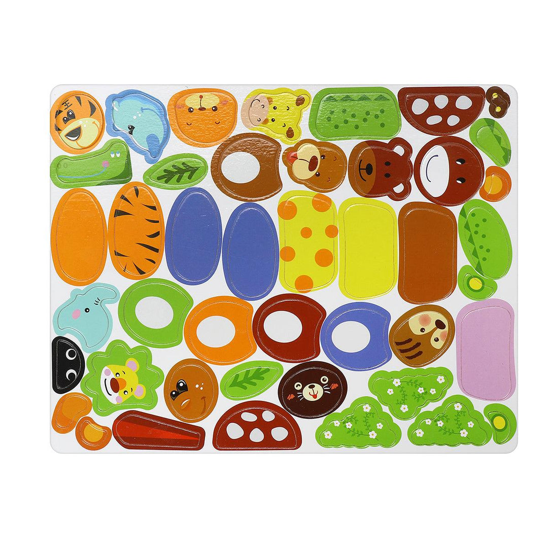 Kids Wooden Magnetic Puzzle Animals Multifunctional Educational Learning Box Double-sided Drawing Board Puzzle Toys Gifts - MRSLM