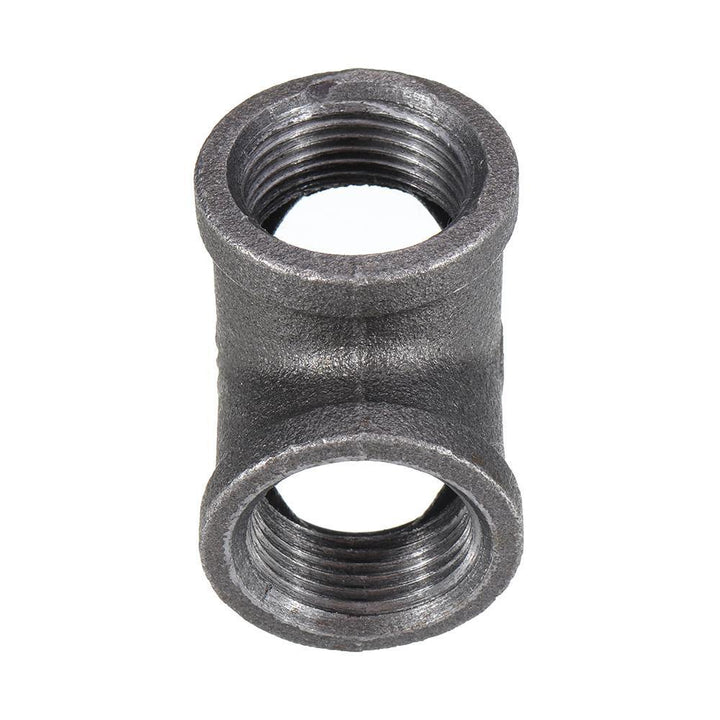 1/2" 3/4" 1" Cross 4 Way Pipe Fitting Malleable Iron Black Female Tube Connector - MRSLM