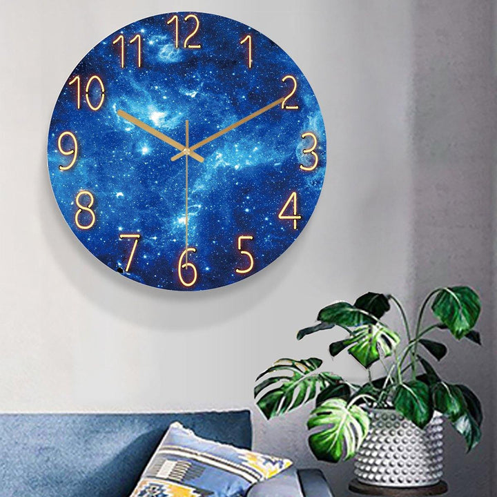 12 Inch Fashion Glass Quartz Clock Home Living Quiet Silent Simple Clock - MRSLM