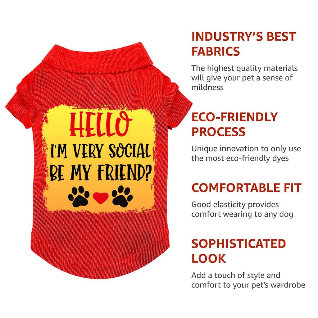 Friend Dog Polo Shirt - Colorful Dog T-Shirt - Printed Dog Clothing - MRSLM