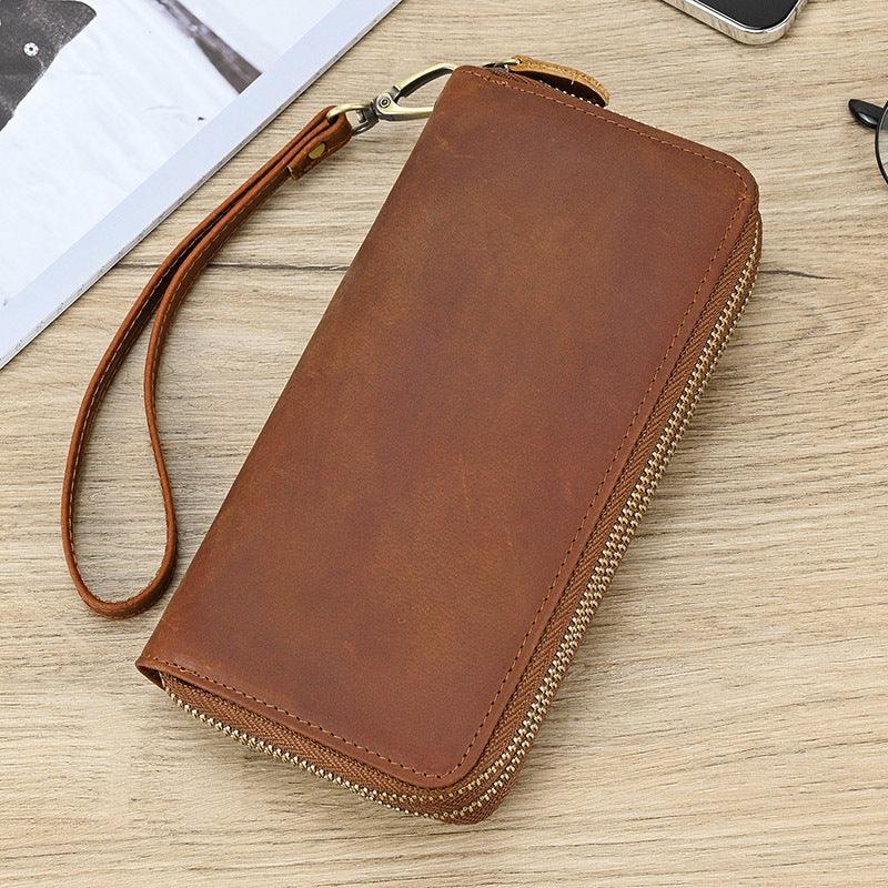 Men's Vintage Double Leather Clutch Bag - MRSLM