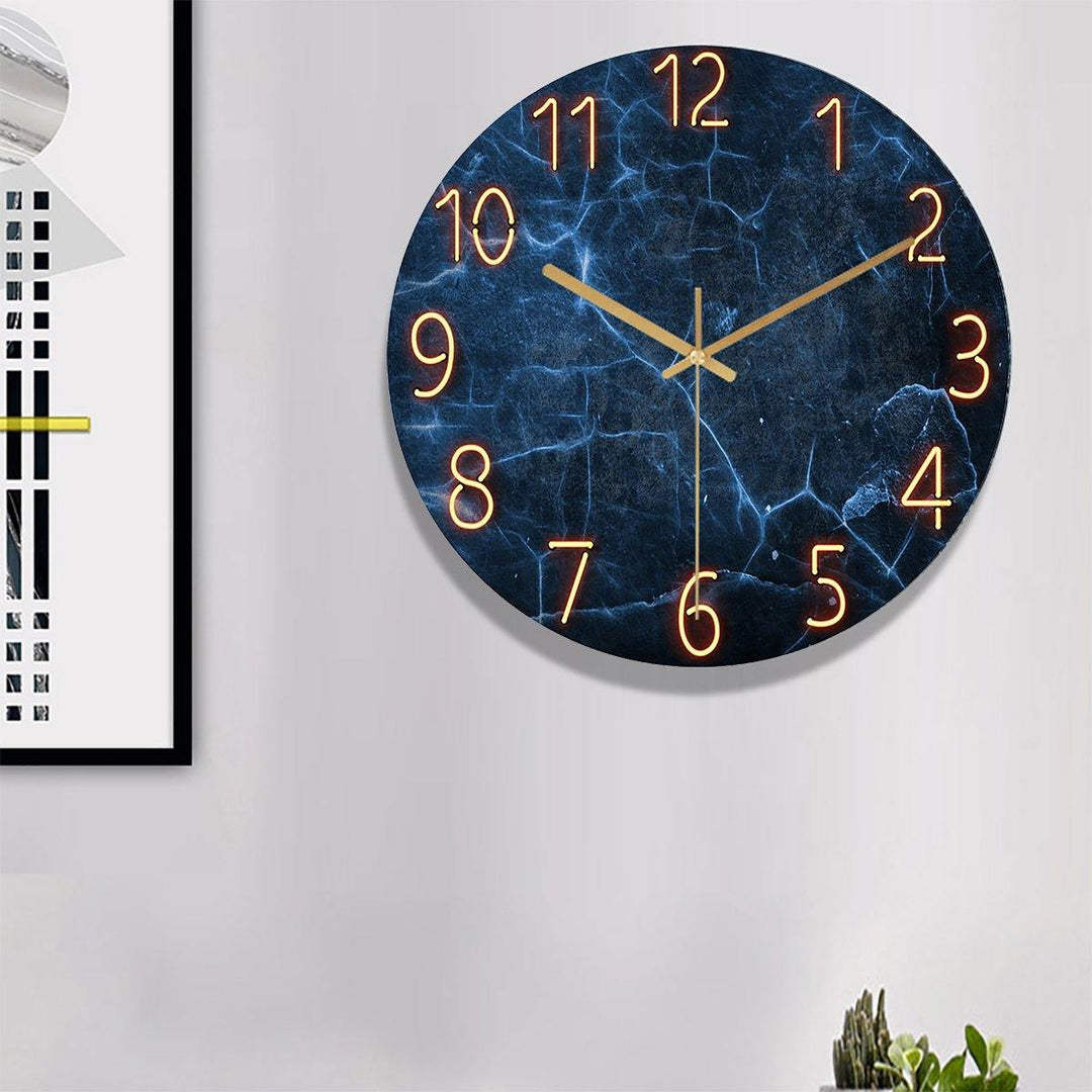 12 Inch Fashion Glass Quartz Clock Home Living Quiet Silent Simple Clock - MRSLM