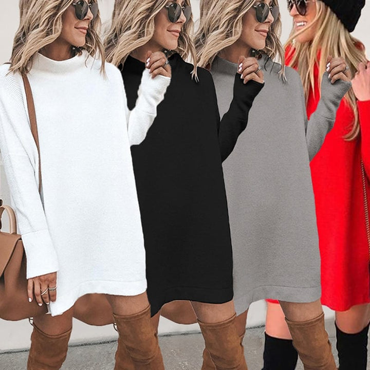 Women's Solid Color Winter Knit Dress