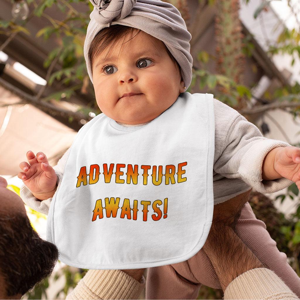 Adventure Awaits Baby Bibs - Best Design Baby Feeding Bibs - Cool Bibs for Eating - MRSLM