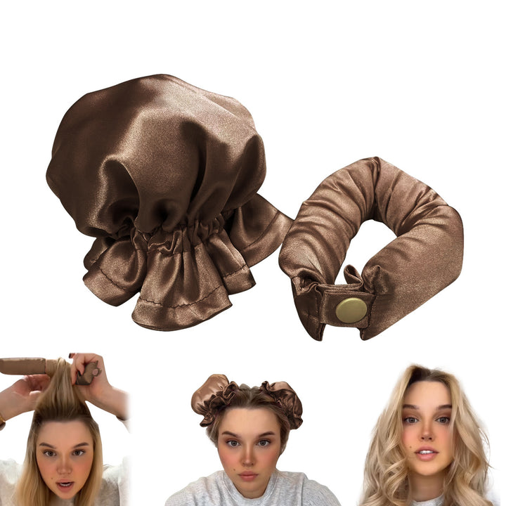 Cute Ball Head Hair Curler with Headband for Heatless Waves