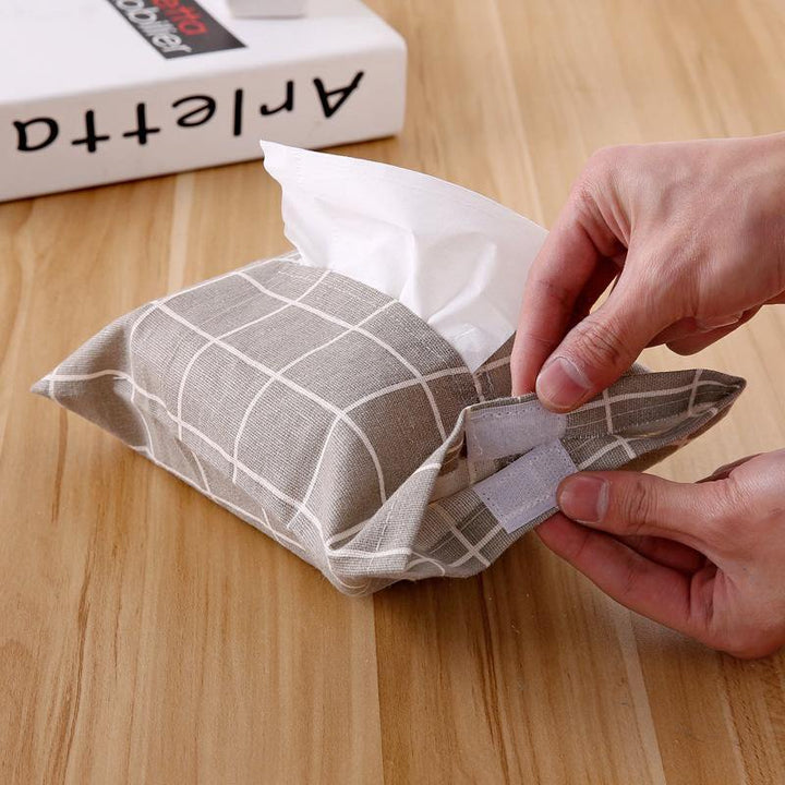 Cotton And Linen Paper Towel Set Cloth Tissue Box Bag - MRSLM