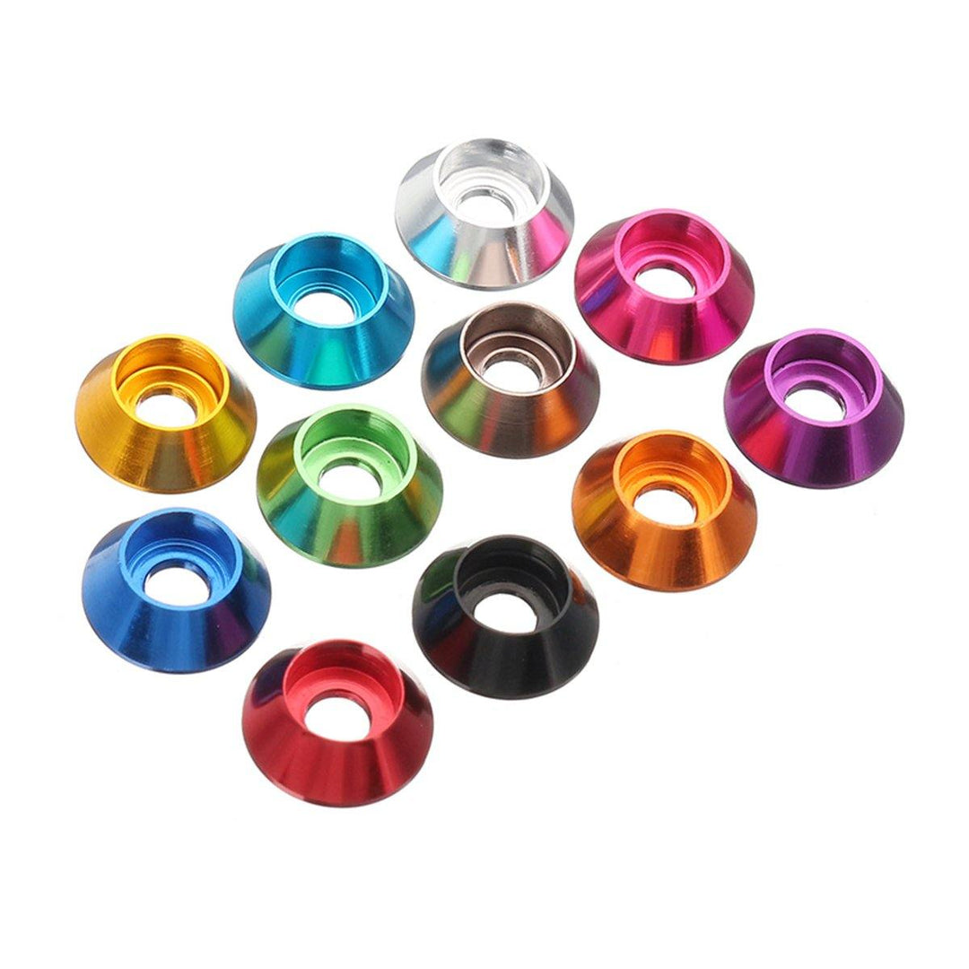 Suleve™ M2AN2 10Pcs M2 Cup Head Hex Screw Gasket Washer Nuts Aluminum Alloy Multicolor Optional - MRSLM