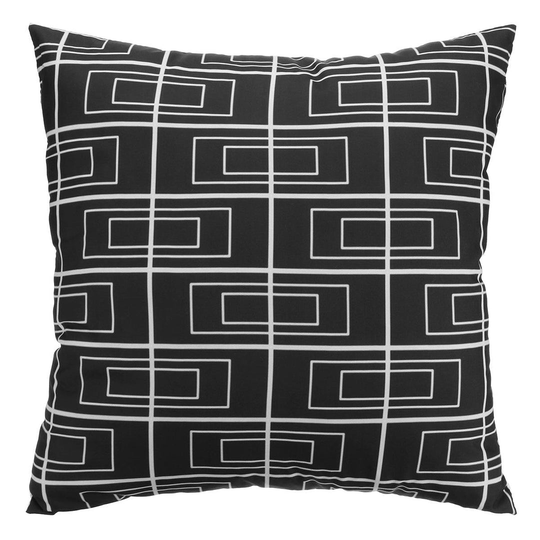 Black and White Printed Geometry Pattern Pillowcase Euro Pillow Covers Home Decorative Cushion Cover - MRSLM