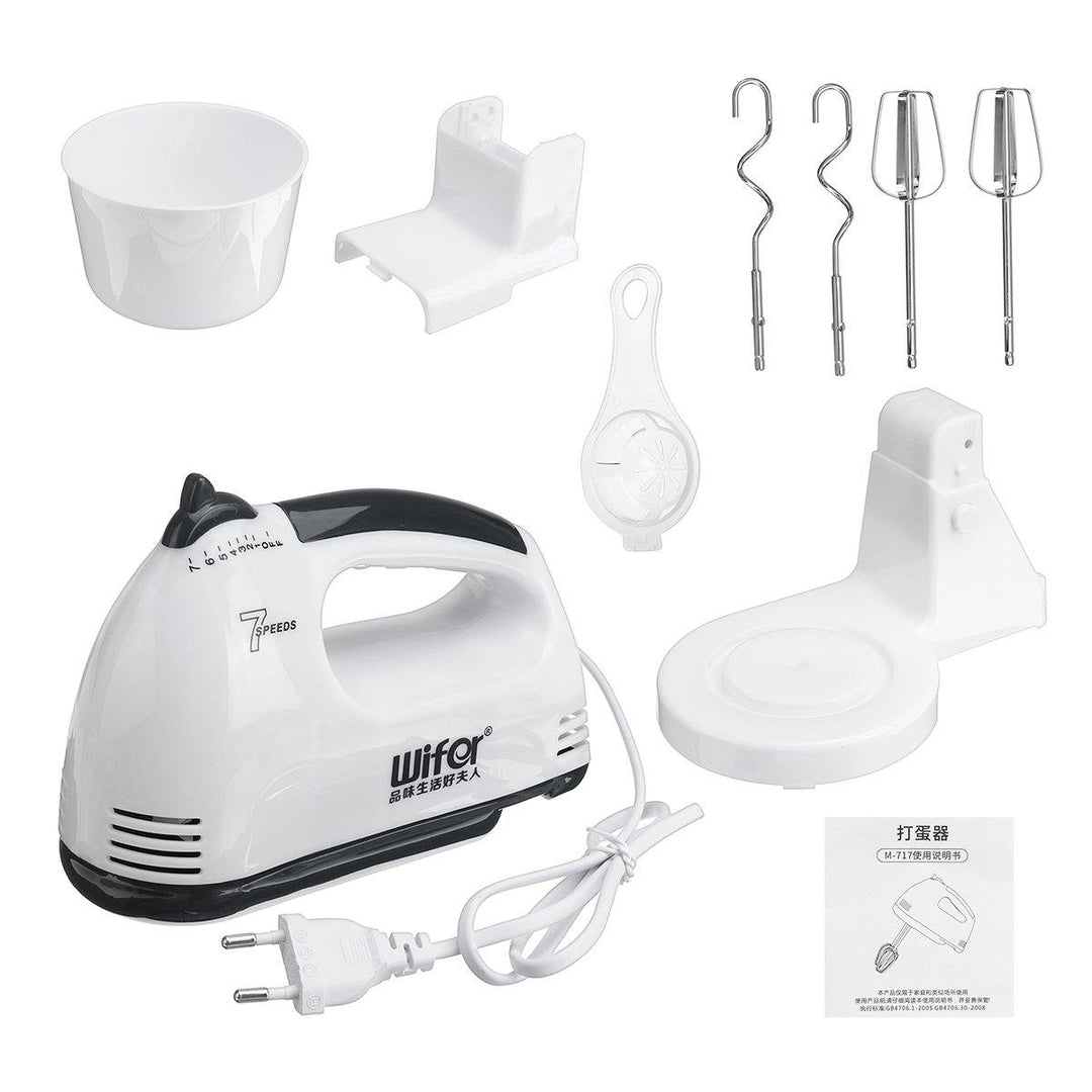 100W Kitchen Electric Hand Mixer with 7 Speeds and Turbo Mode Whisk with Egg Beater Dough Hook - MRSLM