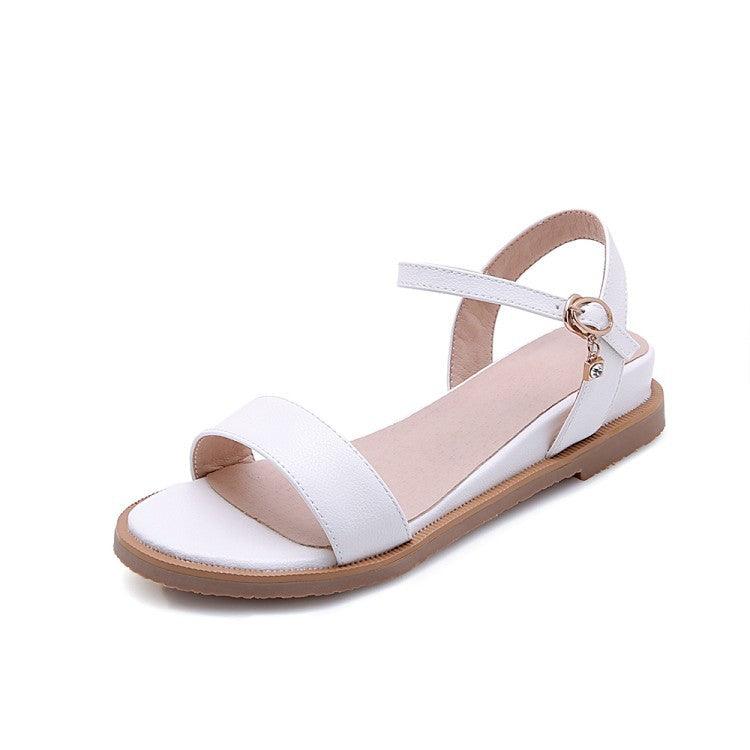 Everyday Open-toed Fashion Sandals With Flat-bottom Buckle - MRSLM