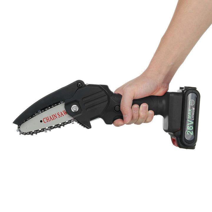 26V 4Inch Rechargeable Portable Chain Saw Woodworking Electric Saws W/ 1 or 2pcs Battery - MRSLM