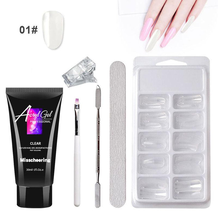 Painless Extension Gel Nail Art Without Paper Holder Quick Model Painless Crystal Gel Set - MRSLM