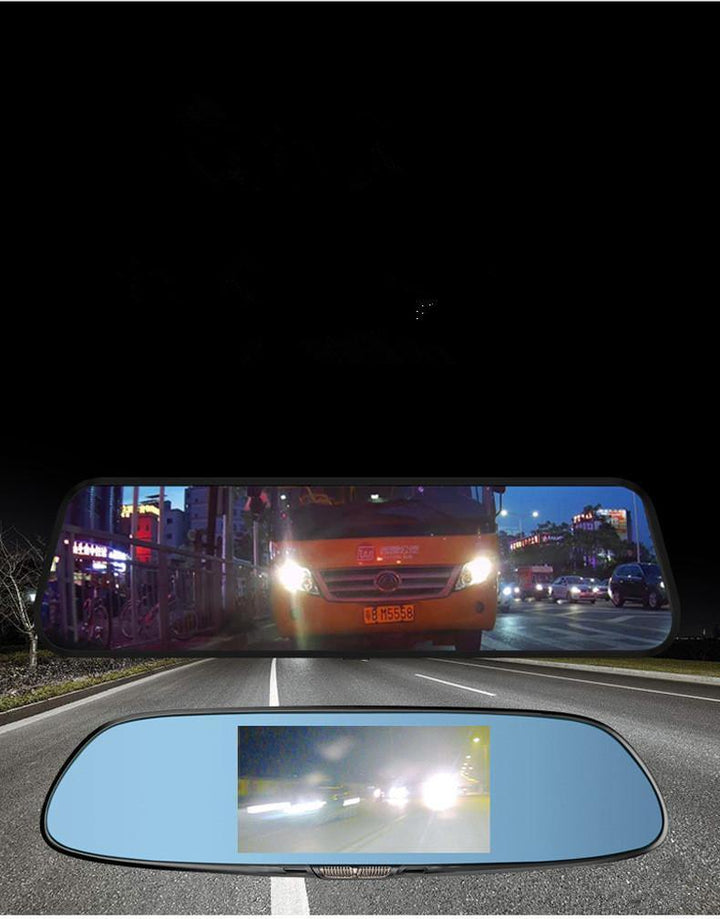 Front and Rear Dual Recording Rear View Mirror Dash Cam (Black Memory 2G 16G USB) - MRSLM