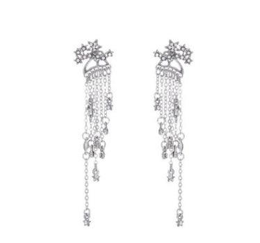 Shining Star Tassel Earrings Back Hanging Exquisite Earrings - MRSLM