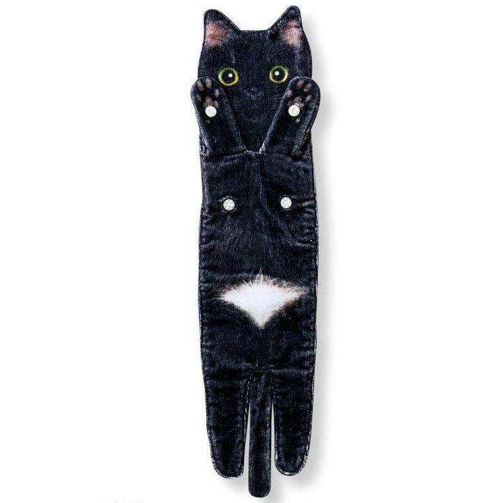 Cat Hand Towels Long Cat Shape Wipe Handkerchiefs Bath Towels For Bathroom Kitchen - MRSLM