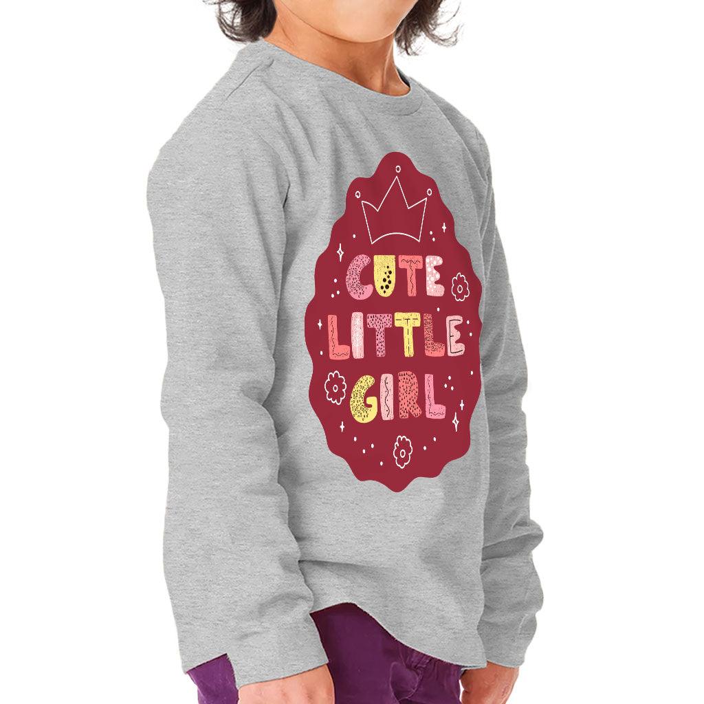 Cute Little Girl Toddler Long Sleeve T-Shirt - Kawaii Kids' T-Shirt - Printed Long Sleeve Tee - MRSLM