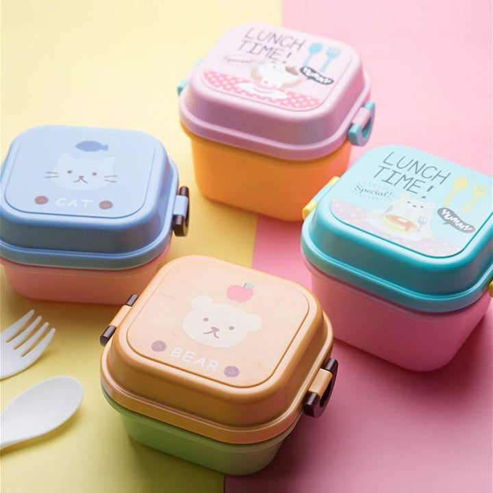 Kid's Cartoon Healthy Plastic Lunch Box