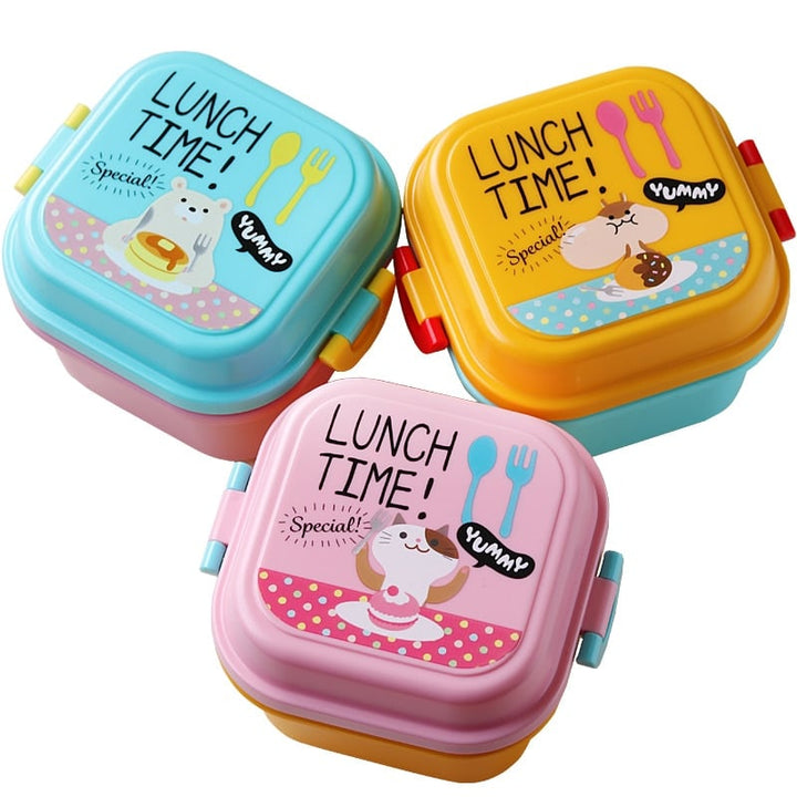 Kid's Cartoon Healthy Plastic Lunch Box