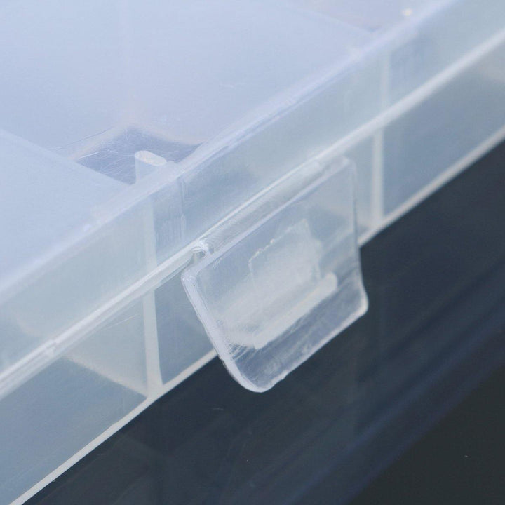 24 Grids Clear Plastic Adjustable Jewelry Storage Container DIY Crafts Organizer Dividers Box - MRSLM