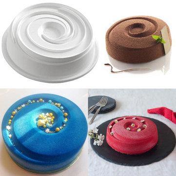 Silicone Round Vortex Spiral Mold Cake Decorating Pans Baking And Freezing Mould - MRSLM