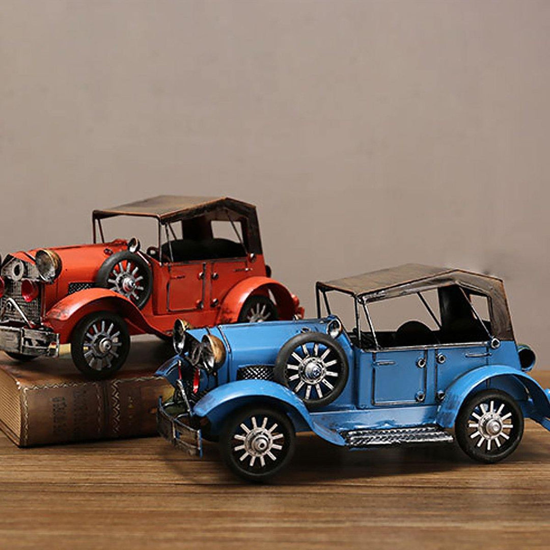 Retro Nostalgic Classic Car Model Toy Light Toys Vehicle Home Office Desk Decorations Christmas for Children Kids Gift - MRSLM