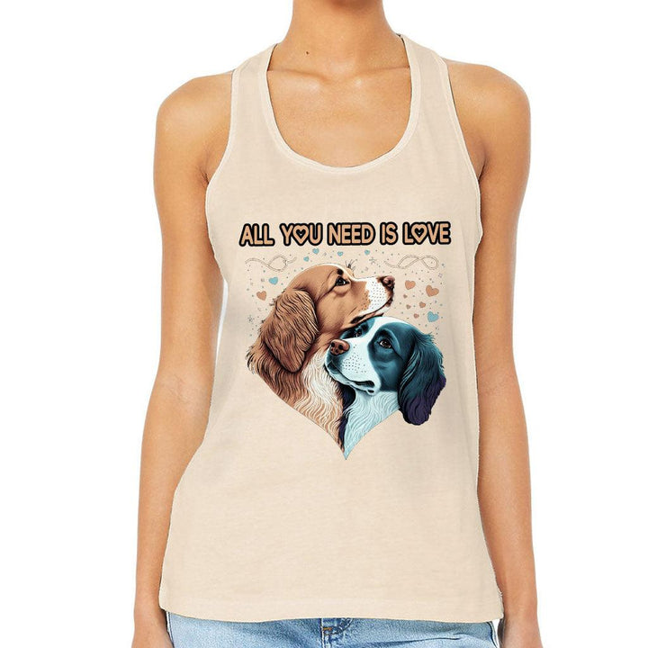 Dog Love Women's Racerback Tank - Cute Couple Tank Top - Art Workout Tank - MRSLM